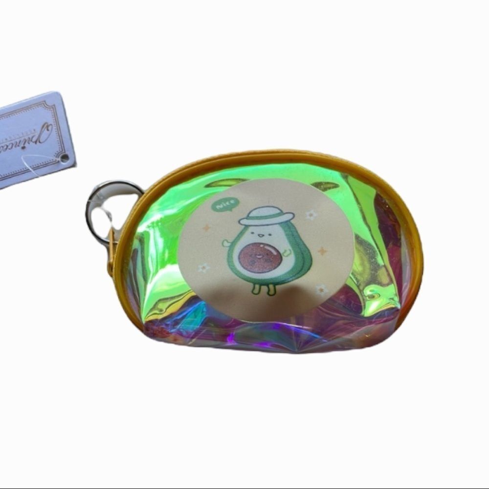 Avocado Yellow Holographic Small Coin Pouch